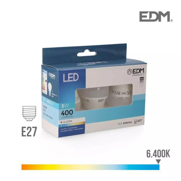 Set med 3 E27 5W LED-lampor Dagens vita