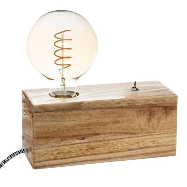 "Tibu" träbaslampa - Beige - Atmosphera inredningsarkitekt Beige