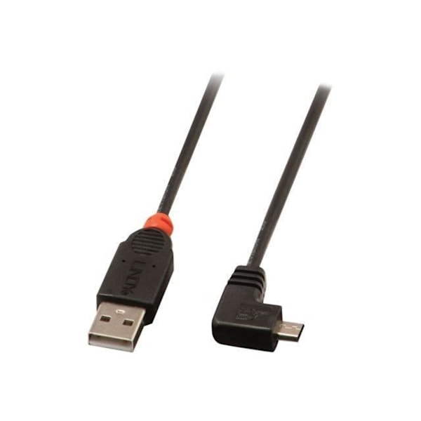 USB 2.0 typ A/micro-B vinklad kabel, 0,5m