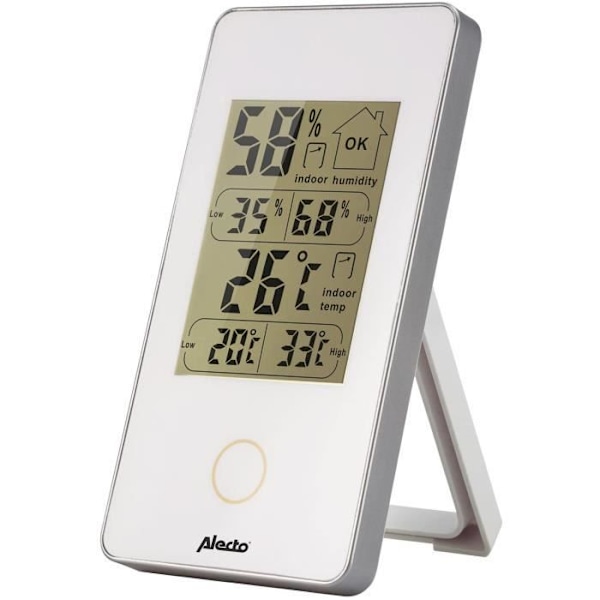 Inomhustermometer - ALECTO - WS-75 - Temperatur - Hygrometer - Vit Vit