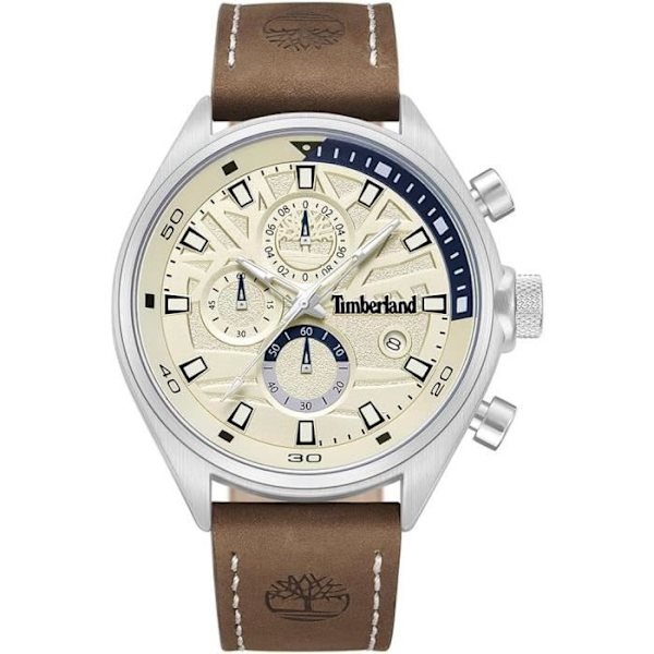 Klocka - TIMBERLAND - TDWGC9000403 - Kvarts - Rostfritt stål - Brunt läder kastanj