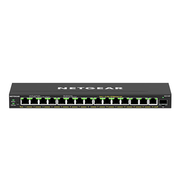 Switch - Netgear - GS316EP - 16 Gigabit-portar - PoE - Hanterad - 28 Gbit/s