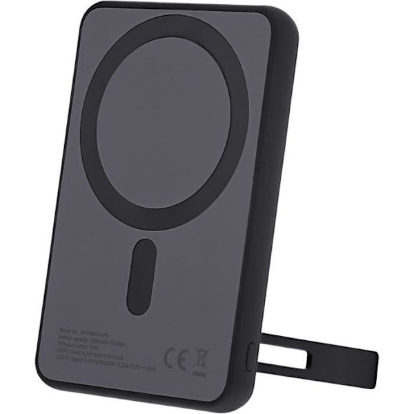 T'nB - Nödbatteri 5000 mAh MagSafe, Kompakt och lätt, LED-indikator, Tillverkad av återvunnen plast - Grå Svart