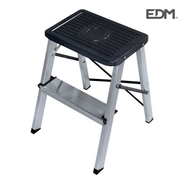 Pall - Aluminium - 2 steg - Svart - Fällbar - 150 kg max