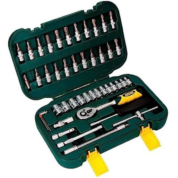Set med 45 1/4" uttag och tillbehör - Mota Tools - Silver
