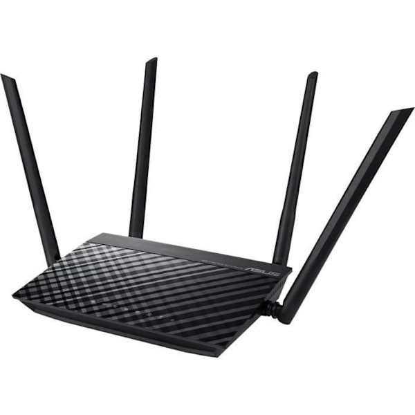 Trådlös router - ASUS - RT-AC1200 v.2 - Dual Band 1200 Mbps AC Wi-Fi-router med 4 externa antenner, 5 Ethernet-portar Svart