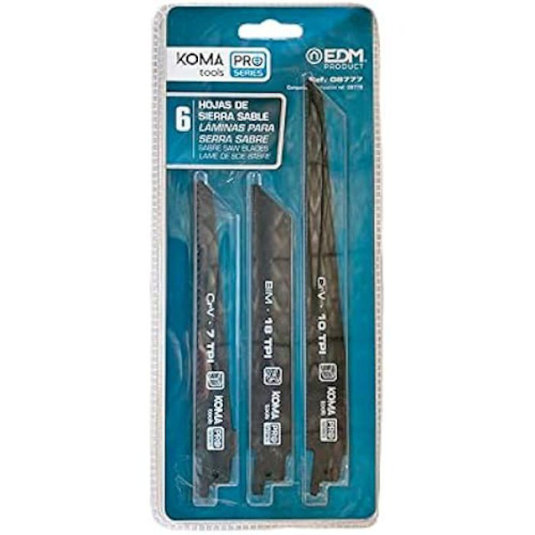 Kit med 6 ersättningsknivar för KOMA TOOLS PRO SERIES BATTERI - EDM - 08776 - 6 knivar