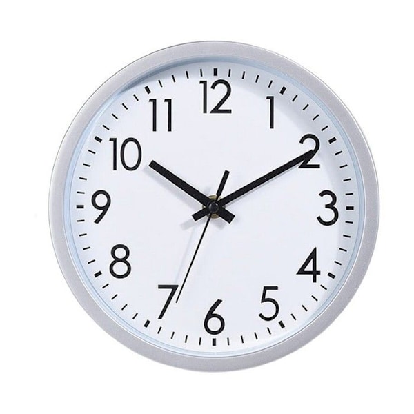 Väggklocka - BigBuy Home - Metall - Ø 20 cm - Vit/ svart/ silver - Modern skandinavisk stil vit/svart/silver