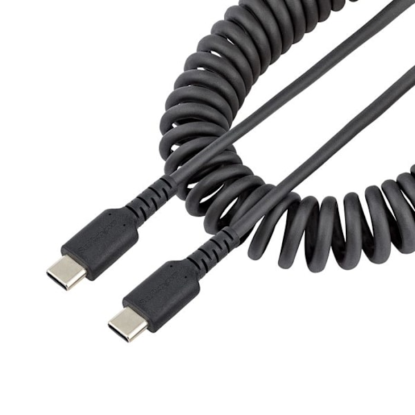 StarTech.com 50m USB-C laddningskabel - Heavy Duty Coiled USB-C till USB-C Adapter - Heavy Duty Aramid Fiber TB3-kabel