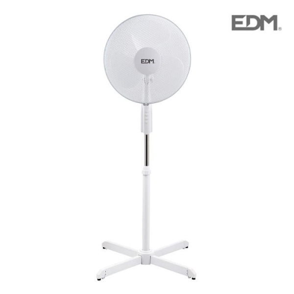 Vit golvfläkt - GREENICE - E3-33910 - 50W - 3 hastigheter - Säkerhetsgaller