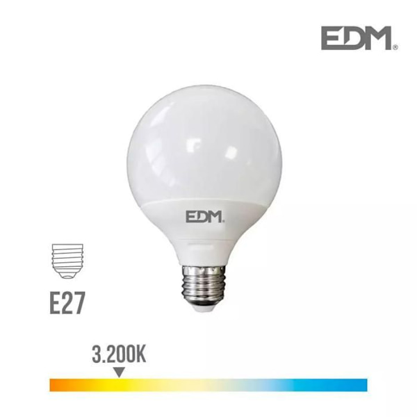 LED-lampa E27 15W Globe G120 Vit varmt