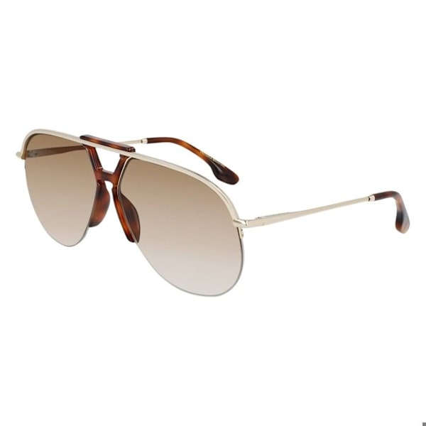Sunglasses - Victoria Beckham - VB222S-702 - Guld/ljus havana - UV-skydd - Oversize gyllene/ljus havanna