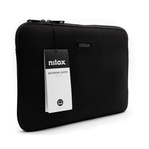 Laptopfodral - Nilox - NXF1401 - 14,1 tum - Mjuk neopren - Svart Svart