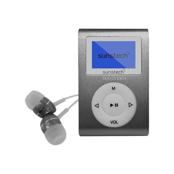 Sunstech DEDALOIII 8 GB grå digital läsare - Flashminne, Bluetooth, taktila knappar Grå