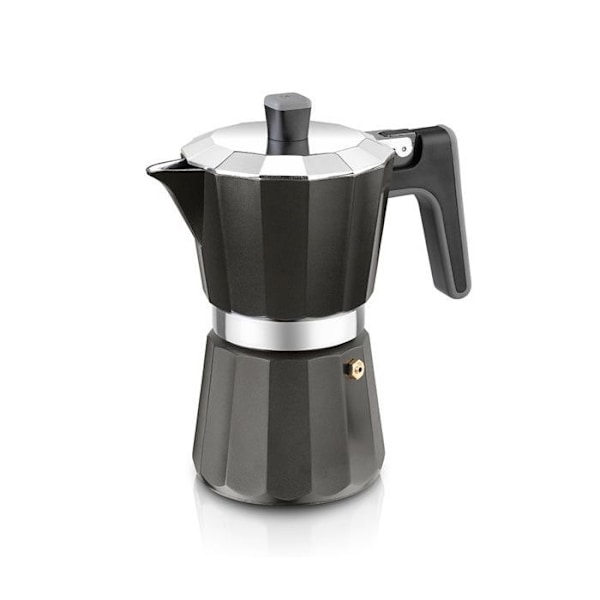 Cafékanna Italienne - BRA - Svart Edition - 9 Koppar - Kompatibel Induktion - Aluminium