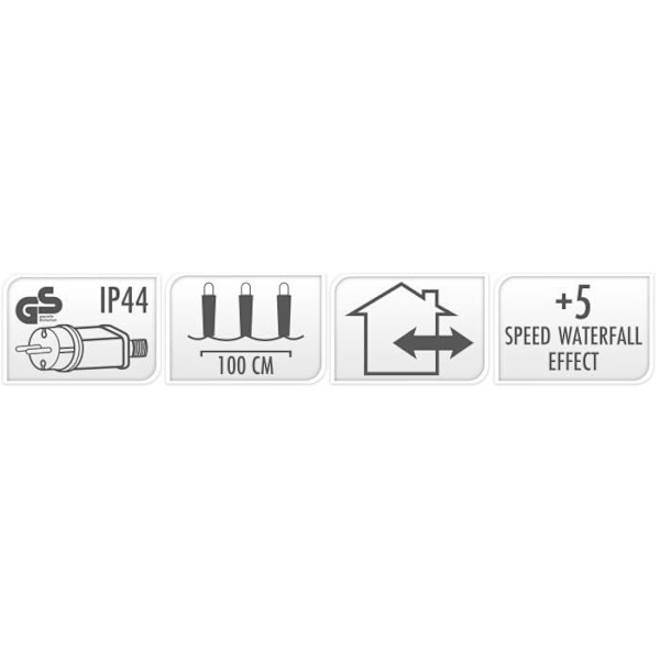 Home & Styling Julbelysning Cascade 220 leds 1 meter vit Transparent