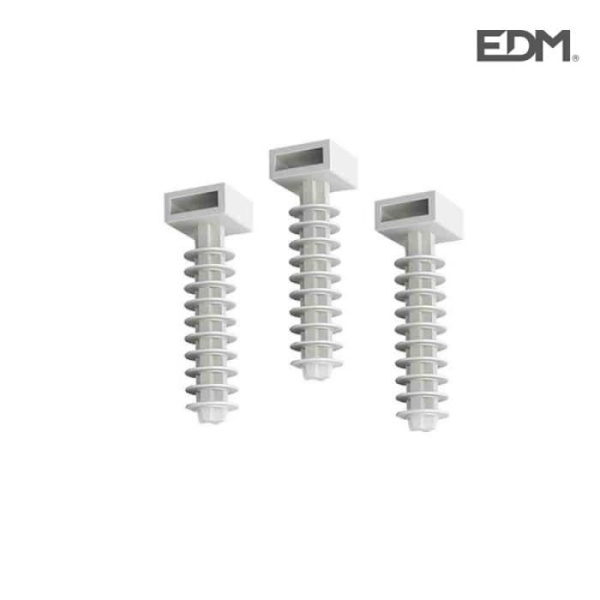 Skruv - Ej specificerat - N°6 - Pack med 100 enheter - Plast - Vit färg Vit