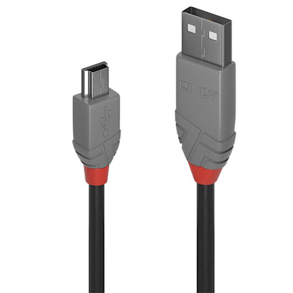 USB 2.0 typ A till Mini-B kabel - Anthra Line - 2m - LINDY