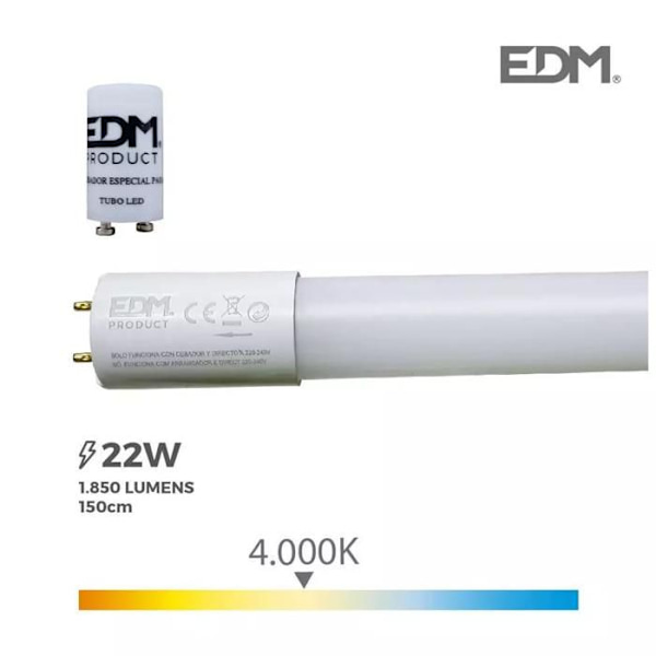 T8 LED-rör 150cm 22W 1850lm - Naturvit