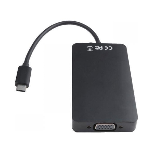 USB C-adapter - V7 - USB 3.0 RJ45 HDMI VGA-kabel - Svart - Multi-kontakter - Stöd för nätverk