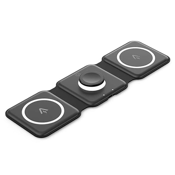 Trådlös laddare 15W, 3-i-1, LED-indikator, MagSafe-kompatibilitet - Vention (FGGB0) - Svart