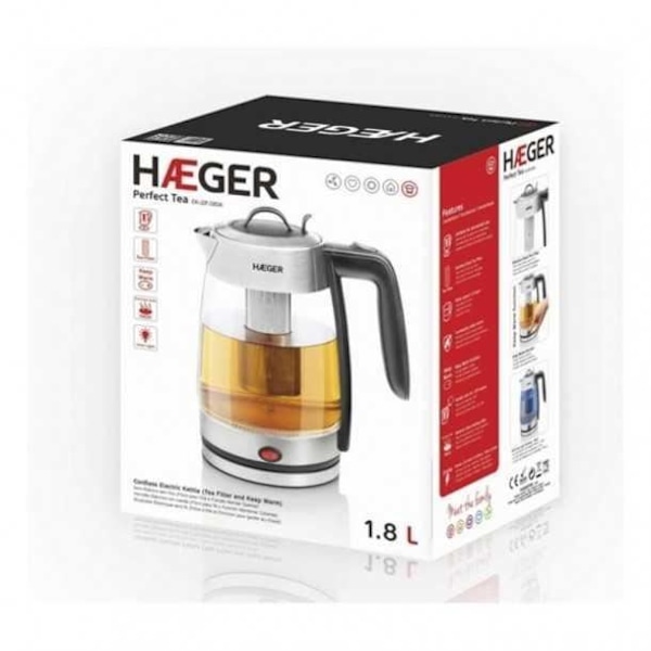 Vattenkokare - Haeger - Perfect Tea - 2200 W - 1,8 L - Sladdlös upphällning