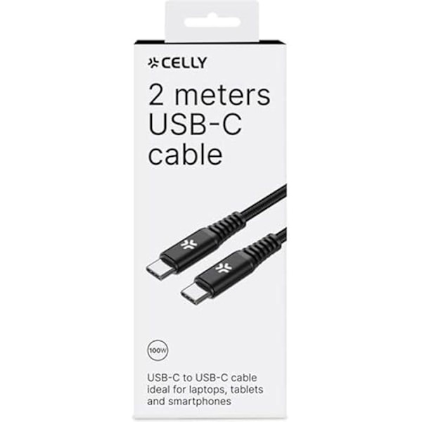 CELLY C TO C 100 W 2MT BK kabel - Smartphone tillbehör