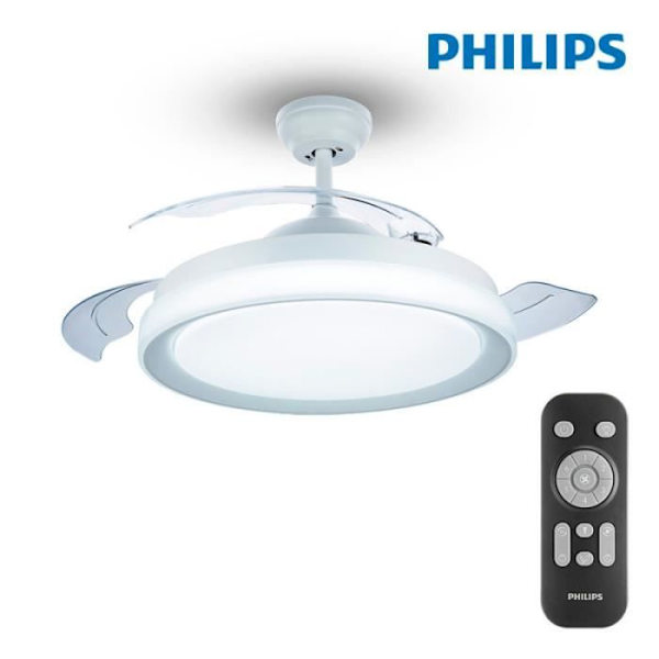 LED Takfläkt - GREENICE - Modell Atlas Vit - Effekt: 28 35W - Philips fjärrkontroll Vit