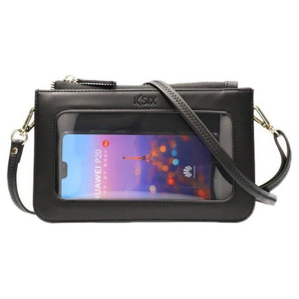 Horisontell väska - KSIX - Svart-Beige - Smartphonefack - Justerbar rem - 20x13 cm Svart-beige
