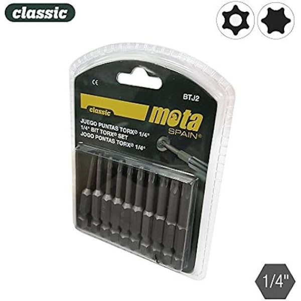 JUEGO PUNTAS TORX TAMPER X 50MM 10 DELAR BTJ2