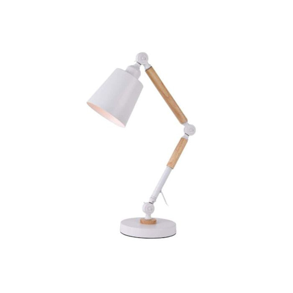 Lampa Flexo Architect EDM Vintage i trä E27 Vit 60W