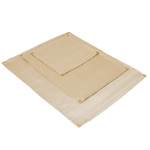 Udendørs Camping Brandsikker Stof BBQ Glasfiber Brandtæppe Ins Beige 30x30cm