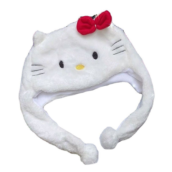 Kawaii KT Kat Plys Kappe og Tegneserie Trøjehue Varme Ørebeskyttelse A2