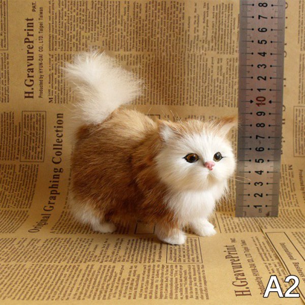 e Simulering Cat Plysj Leker Myk utstoppet kattunge Modell Cat Real A2 one size