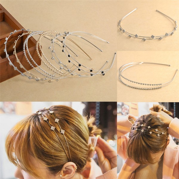 Mode Damsmycken Metall Crystal Rhinestone Headband Head Ha Multicolor Size3:12cm