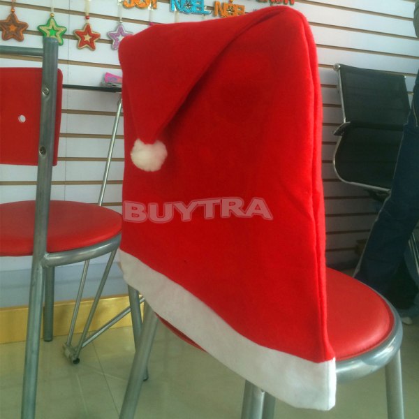 4 kpl joulukoristeita Happy Santa Red Hat tuoli Back Cove Red 4pcs