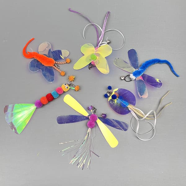 Cat Teaser Wand Refill Funny Butterfly Kitten Teaser Stick Repl Multicolor A3