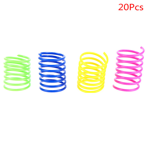 20 kpl Kestävä värikäs muovijouset Cat Pet Toy Coil Spiral one size