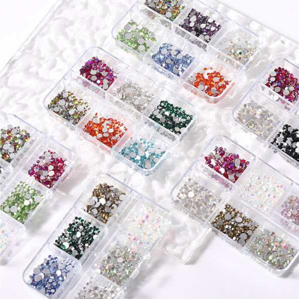 Nail Gems Multicolor Crystal AB tekojalokivi Glitter Strass Nail 01 onesize