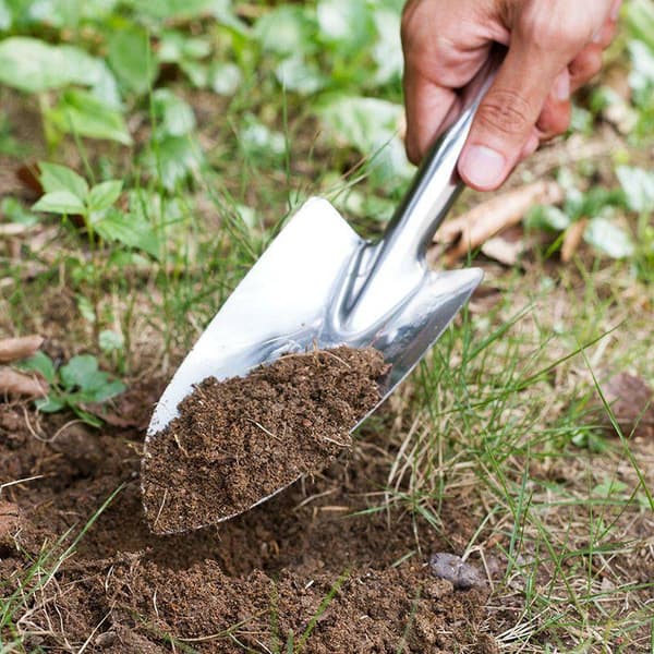 Rustfrit stål lille skovl til blomster haveværktøj pottearbejde Silver