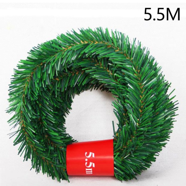 5,5 M fyrretræ rattan vinstokke julevedhæng dekoration ornamenter X Green 5.3m