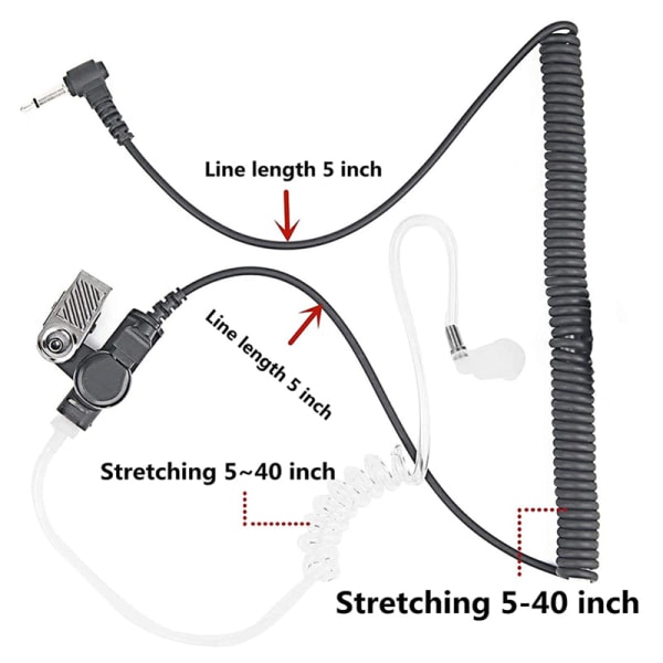 1-nastainen 3,5 mm:n peitetty akustinen putki kuuloke kuuloke Tiheä ääni Black one size