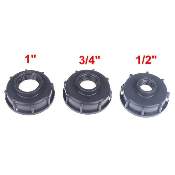 IBC Tankfittings S60X6 Groft gevindhætte til 1/2" 3/4" 1" Ada Black 3/4 inch