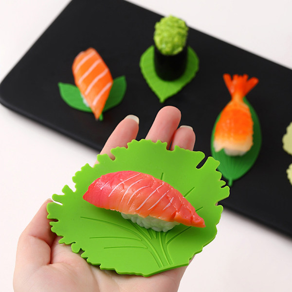 1 sæt silikoneblad Bento skål kop frokost separator sushi ris B one size