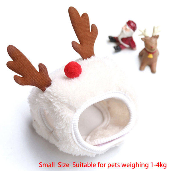 Christmas Cats Justerbar Halsbånd med Bells Kæledyr Hat Tørklæde Omkostninger White S