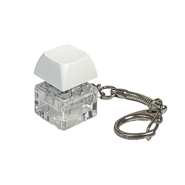 Merit +1 Muyu Decompression Keychain Keyboard Button Sormenpää White one size