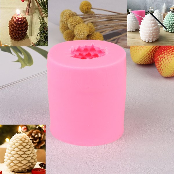 3D Christmas Pine Cone Silikon Candle Mold DIY Bivoks Aromath one size