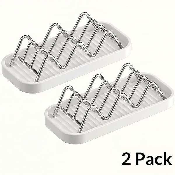 2-pak sæbestativ i rustfrit stål afløbssæbebakke køkkenvask 2pcs Set