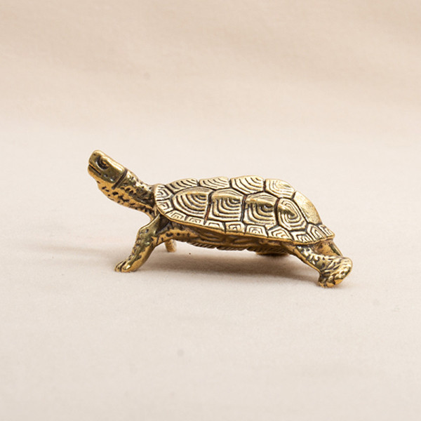 Retro Messing Skilpadde Statue Desktop Ornament Solid Copper Turt Gold one size
