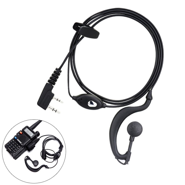 2 stk To-vejs skinke radio øretelefon til BaoFeng UV5R serien Black 2Pcs